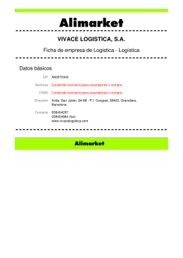 VIVACE LOGISTICA, S.A. - Empresas de Logística en Alimarket