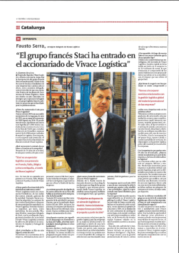 “El grupo ﬁancés Staci ha entrado en