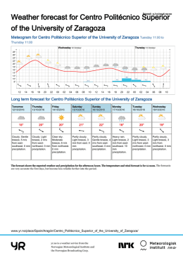 Weather forecast for Centro Politécnico Superior of the University of