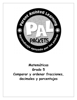 Matemáticas Grado 5 Comparar y ordenar fracciones, decimales y