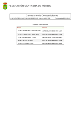 Calendario de Competición - Federación Cántabra de Fútbol