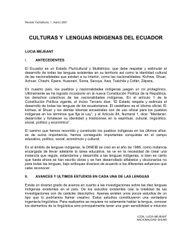 Culturas y lenguas indígenas del Ecuador