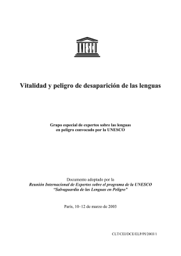 Vitalidad y peligro de desaparición de las lenguas