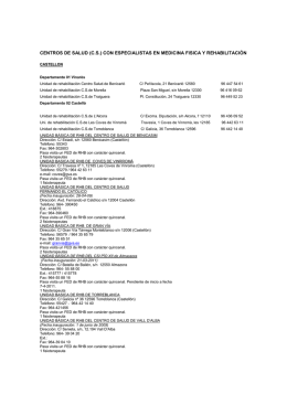 CENTROS DE SALUD (C.S.) CON ESPECIALISTAS EN MEDICINA
