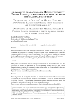 el concepto de «racismo» en michel foucault y frantz fanon