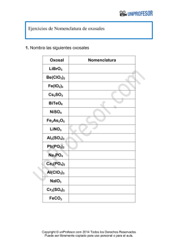 Ejercicios de Nomenclatura de oxosales
