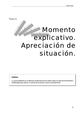 Momento explicativo. Apreciación de situación.