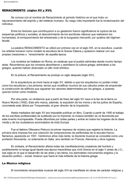 RENACIMIENTO (siglos XV y XVI)