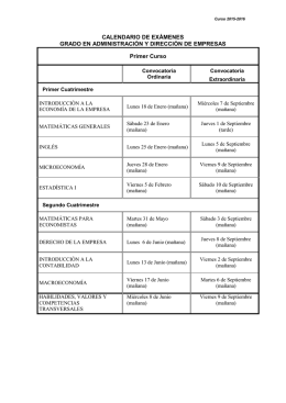 CALENDARIO DE EXÁMENES GRADO EN ADMINISTRACIÓN Y