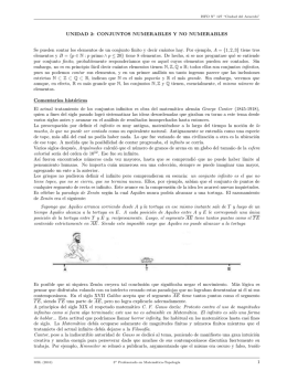 UNIDAD 2: CONJUNTOS NUMERABLES Y NO