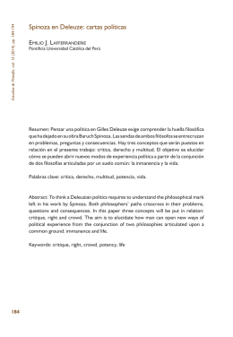 Spinoza en Deleuze: cartas políticas - Revistas PUCP