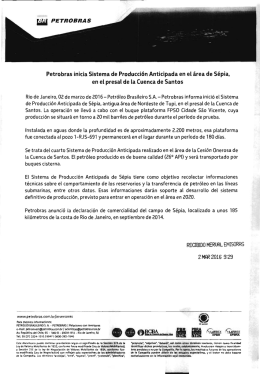 Page 1 alil PETROEAS Petrobras inicia Sistema de Producción
