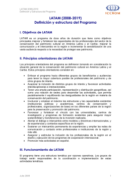 LATAM (2008-2019) Definición y estructura del Programa