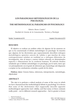 Los paradigmas metodológicos de la psicología