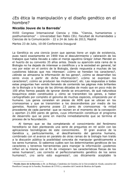 ¿Es ética la manipulación y el diseño genético en el hombre?