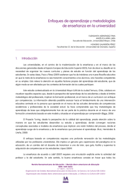 Enfoques de aprendizaje y metodologías de enseñanza en la