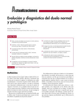 Evolución y diagnóstico del duelo normal y patológico