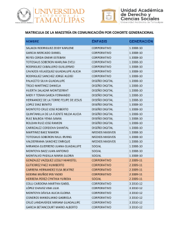 matricula por cohorte generacional