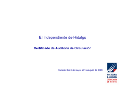 El Independiente de Hidalgo, certificación de circulación.