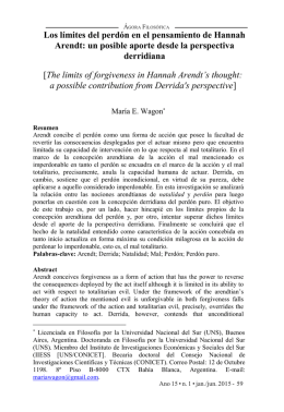 Los límites del perdón en el pensamiento de Hannah Arendt