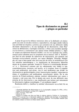 Tipos de diccionarios en general y griegos en particular