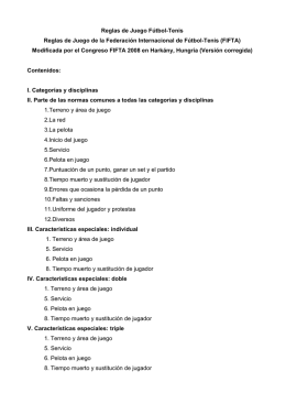 Reglas de Juego Fútbol-Tenis Reglas de Juego de