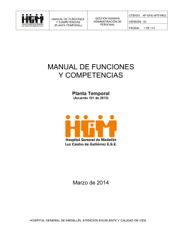 Manual de Funciones y Competencias planta temporal