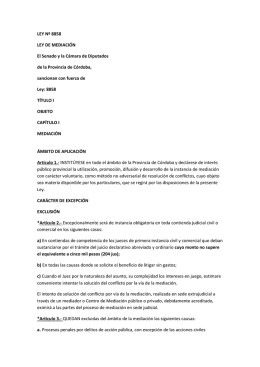 Ley Provincial de Mediación