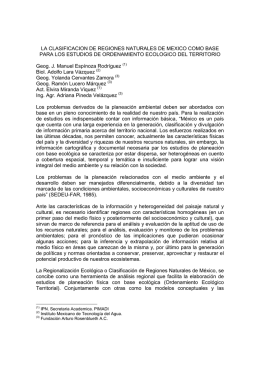 LA CLASIFICACION DE REGIONES NATURALES DE MEXICO