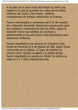 ARQUETAS DE RELIQUIAS DE LOS SANTOS JUSTO Y PASTOR
