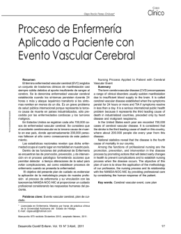 Proceso de Enfermería Aplicado a Paciente con Evento Vascular