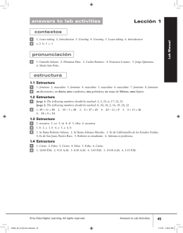 answers to lab activities Lección 1