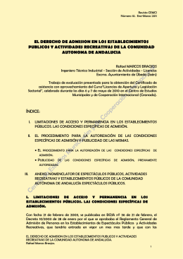 EL DERECHO DE ADMISION EN LOS ESTABLECIMIENTOS
