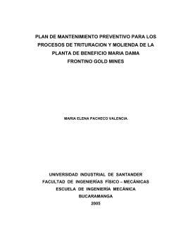 plan de mantenimiento preventivo para los procesos de trituracion y