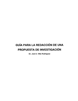 Guía para la redacción de una propuesta de investigación