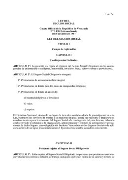 1 de 54 LEY DEL SEGURO SOCIAL Gaceta Oficial de la