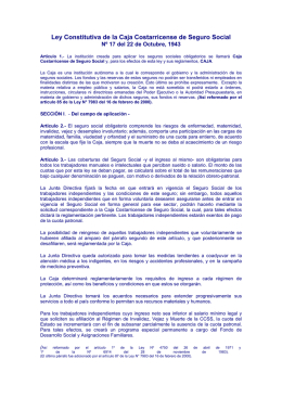 Ley Constitutiva de la Caja Costarricense de Seguro Social