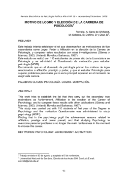 Motivo de logro y elección de la carrera de Psicología