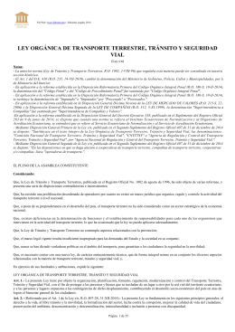 ley orgánica de transporte terrestre, tránsito y seguridad vial