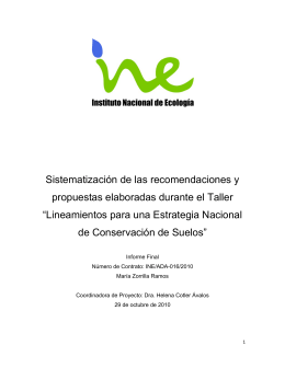 Lineamientos para una Estrategia Nacional de Conservación de