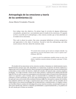 Antropología de las emociones y teoría de los sentimientos (1) Anna