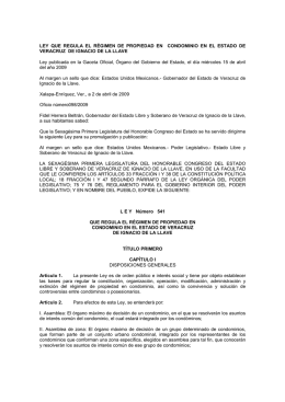 Ley que Regula el Régimen de Propiedad en Condominio en el