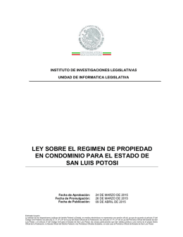 ley sobre el regimen de propiedad en condominio para el estado de