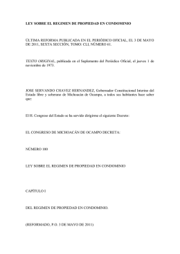 Ley Sobre el Régimen de Propiedad en Condominio