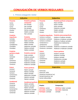 conjugación de verbos regulares