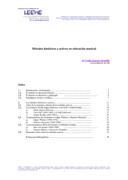 Métodos históricos o activos en educación musical