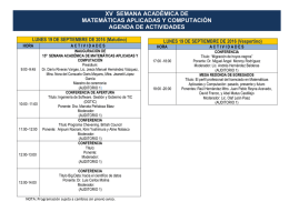 xv semana académica de matemáticas aplicadas y computación