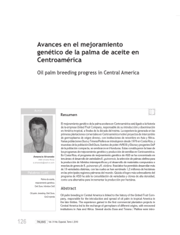 126 Avances en el mejoramiento genético de la palma de aceite en