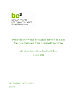 Payments for Water Ecosystem Services in Latin America: evidence