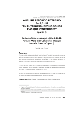 ANÁLISIS RETÓRICO LITERARIO Rm 8,31-39